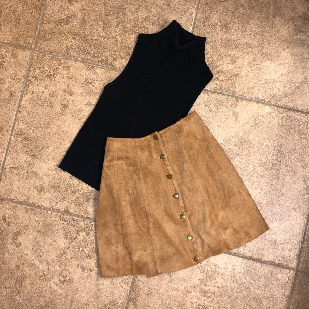 Altar’d State Women’s Caramel Suede Skirt